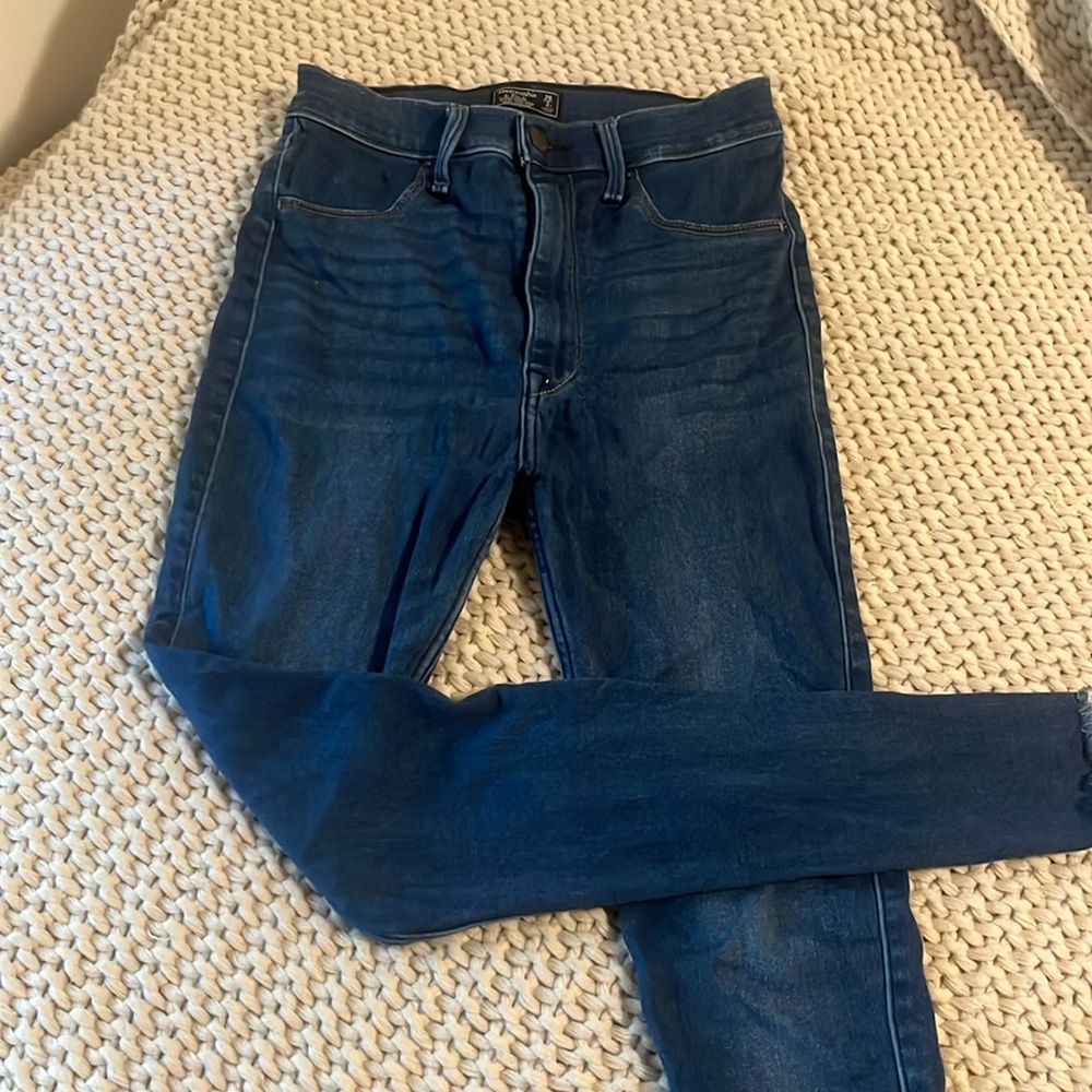 Blue ultra high rise Abercombie and fitch Jean leggings